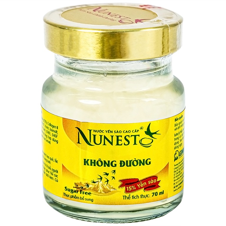 Nước Yến Sào cao cấp Nunest 15% không đường, giúp bồi bổ cơ thể, tăng cường sức khỏe (70ml)