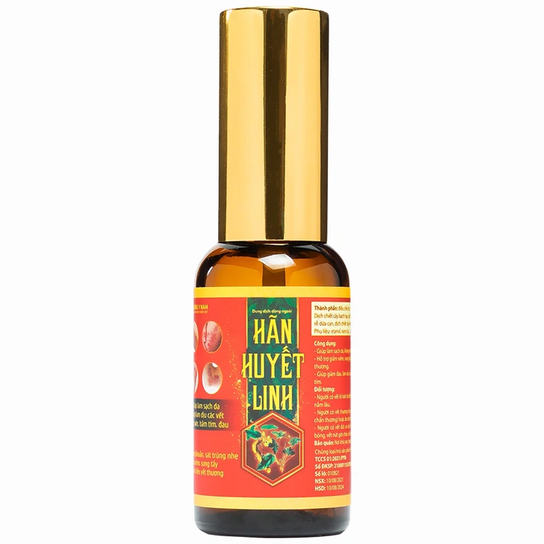 Dung dịch dùng ngoài Hãn Huyết Linh làm sạch da, kháng khuẩn và sát trùng nhẹ (15ml) 