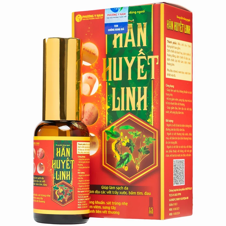 Dung dịch dùng ngoài Hãn Huyết Linh làm sạch da, kháng khuẩn và sát trùng nhẹ (15ml) 