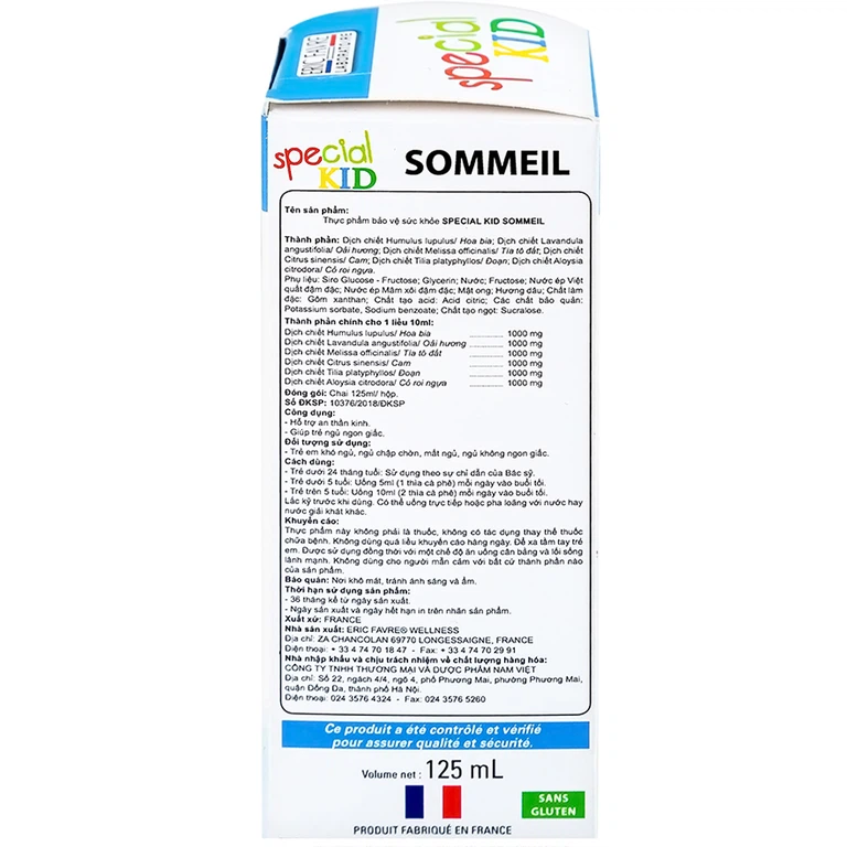 Siro Special Kid Sommeil hỗ trợ an thần kinh, giúp trẻ ngủ ngon giấc (125ml)