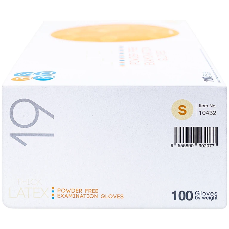 Găng tay cao su y tế không bột Size S Polymer Latex Asap Powder Free Examination Gloves (100 cái)