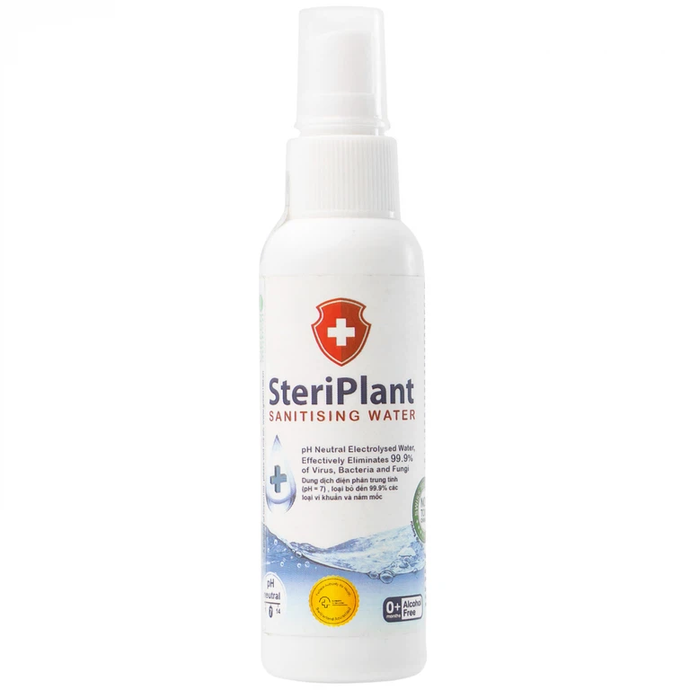 Nước xịt khuẩn Steriplant 60ml làm sạch vết thương ngoài da và ngăn ngừa viêm loét