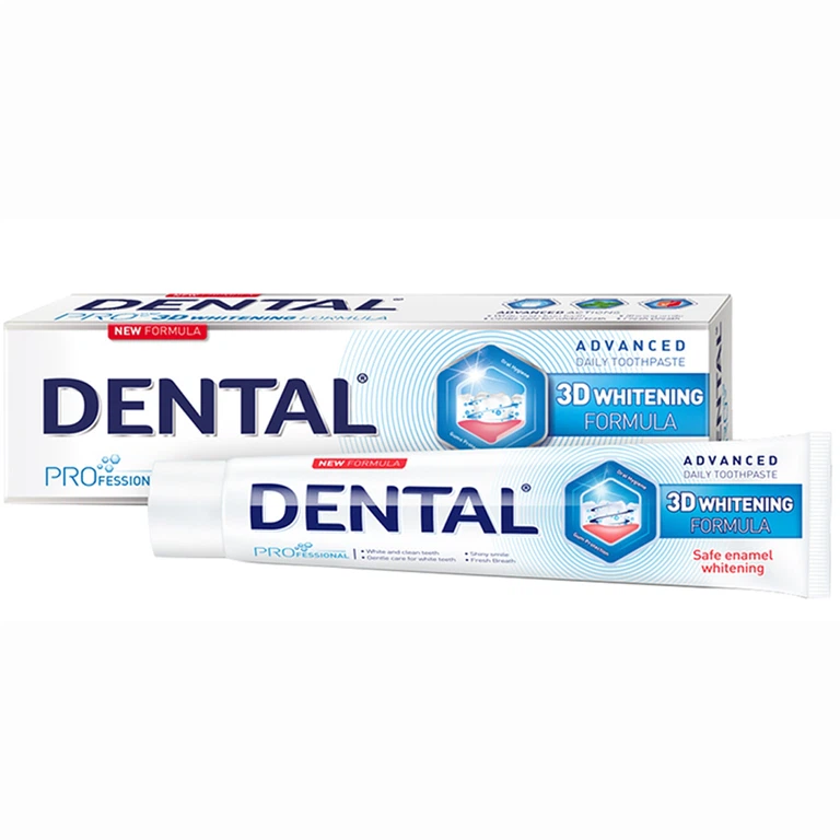 Kem đánh răng Dental Pro 3D Whitening Formula làm sạch các mảng bám, phục hồi trắng sáng tự nhiên của răng (75ml)