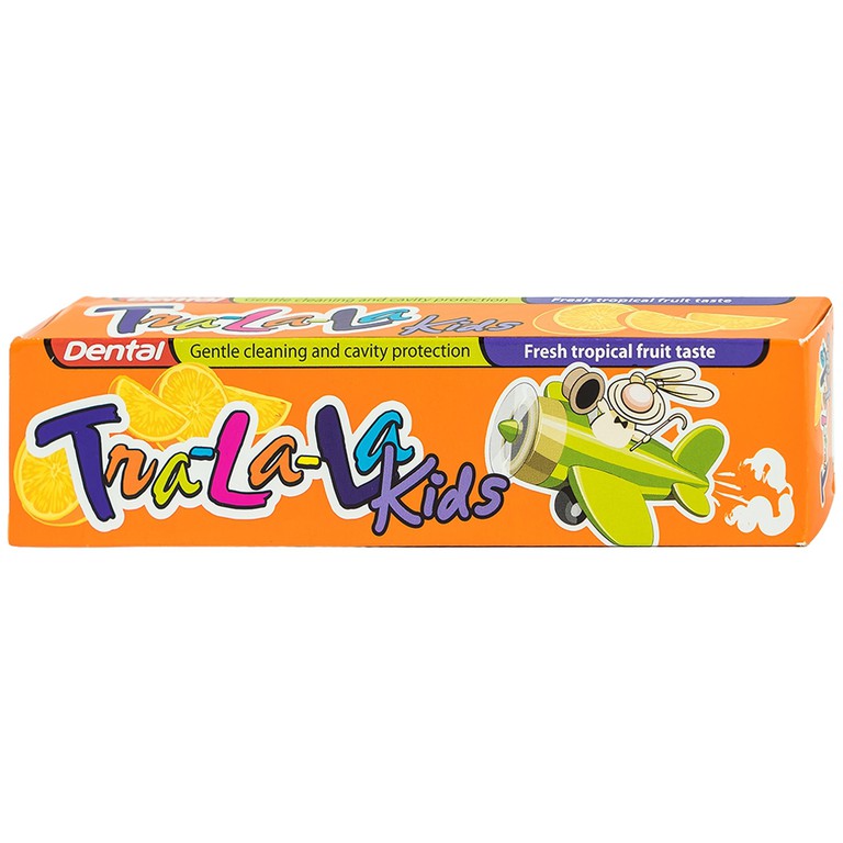 Kem đánh răng Dental Tra-La-La Kids hương trái cây nhiệt đới ngừa bệnh răng miệng, viêm lợi ở trẻ (50ml)