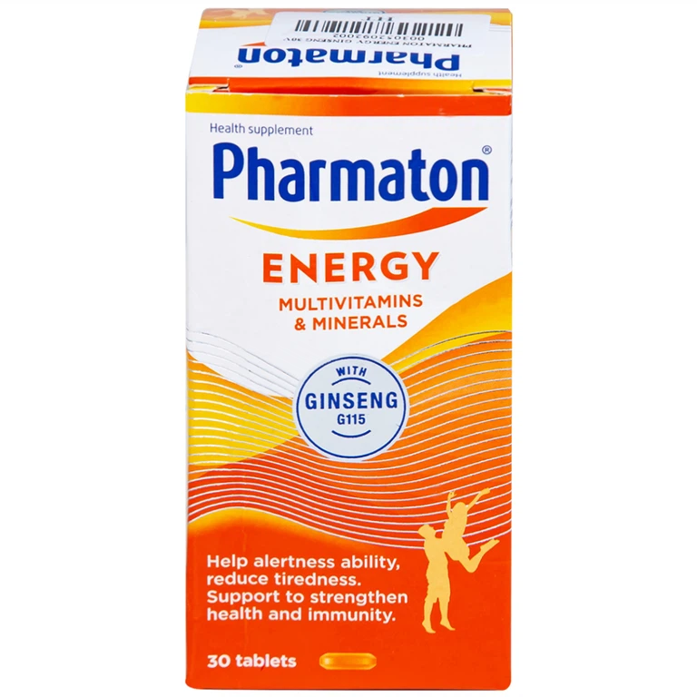 Viên uống Pharmaton Energy hỗn hợp vitamin và khoáng chất giúp tỉnh táo, hỗ trợ giảm mệt mỏi (30 viên)