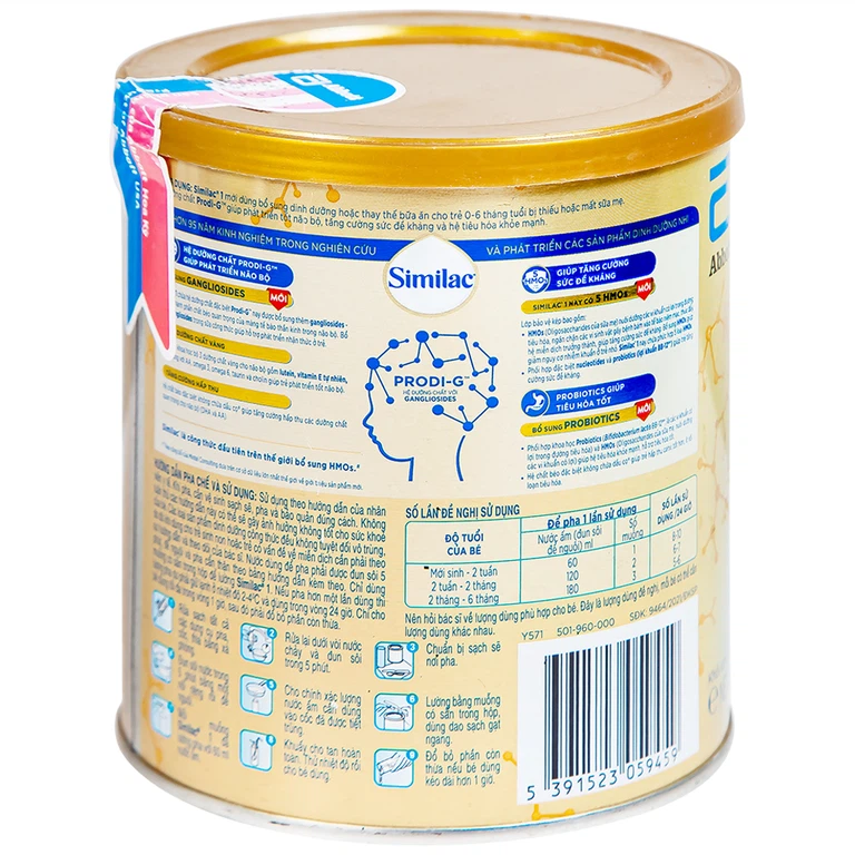 Sữa bột Similac 1 Abbott bổ sung dinh dưỡng cho trẻ 0 - 6 tháng (400g)