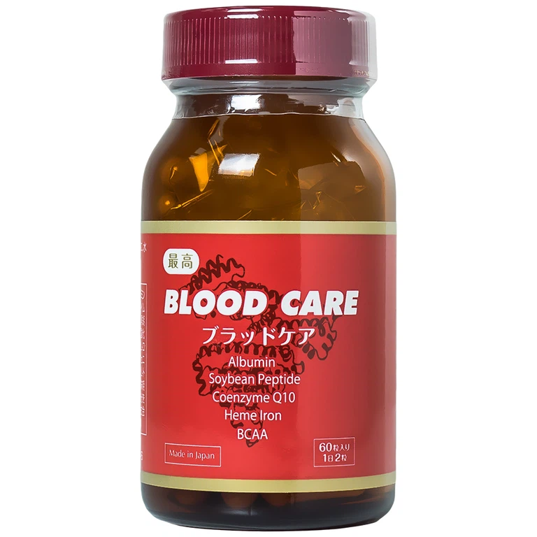 Viên uống Blood Care Jpanwell hỗ trợ bổ máu, giảm nguy cơ thiếu máu do thiếu sắt (60 viên)