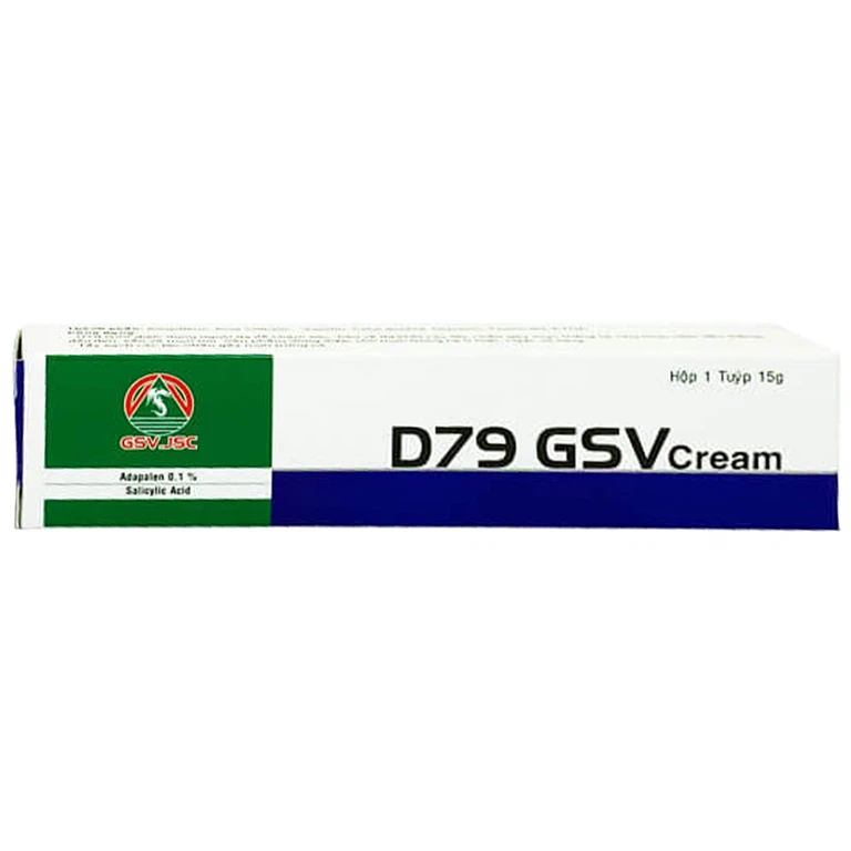 Kem bôi da D79 GSV Cream 15g hỗ trợ điều trị mụn đầu trắng, đầu đen, sẩn và mụn mủ