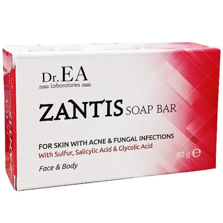 Bánh xà phòng Dr.EA Zantis Soap Bar làm sạch da, kiểm soát bã nhờn cho da dầu, da mụn, nấm (80g)