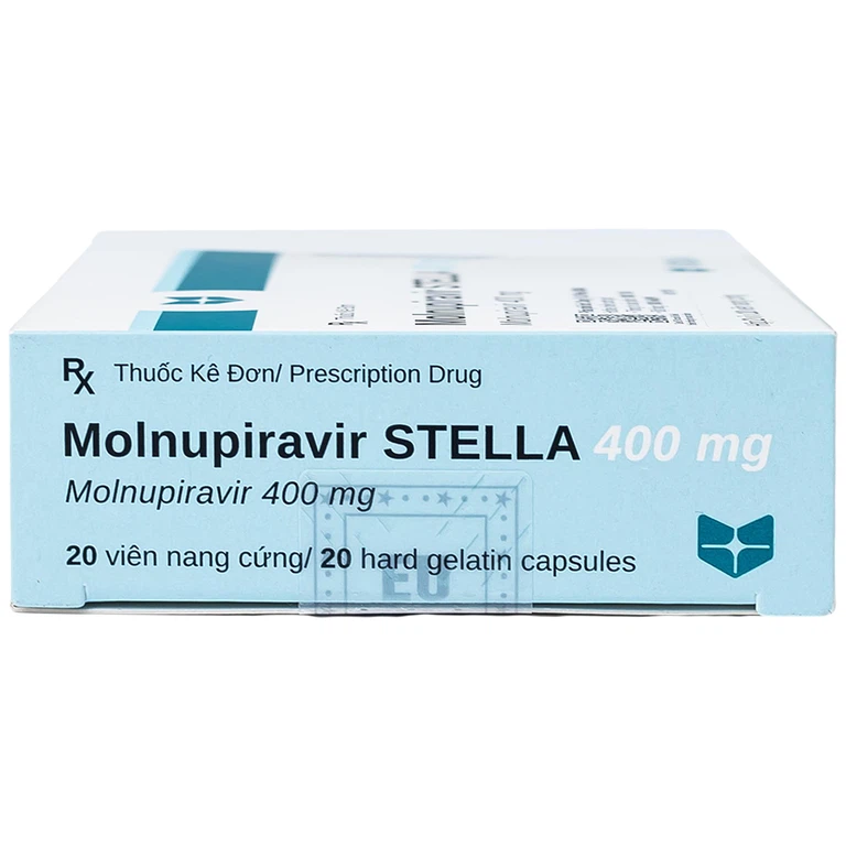 Thuốc Molnupiravir Stella 400mg điều trị Covid-19 mức độ nhẹ đến trung bình (2 vỉ x 10 viên)