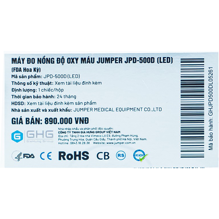 Máy đo nồng độ oxy trong máu Jumper JPD 500D Led thiết kế nhỏ gọn và sử dụng dễ dàng