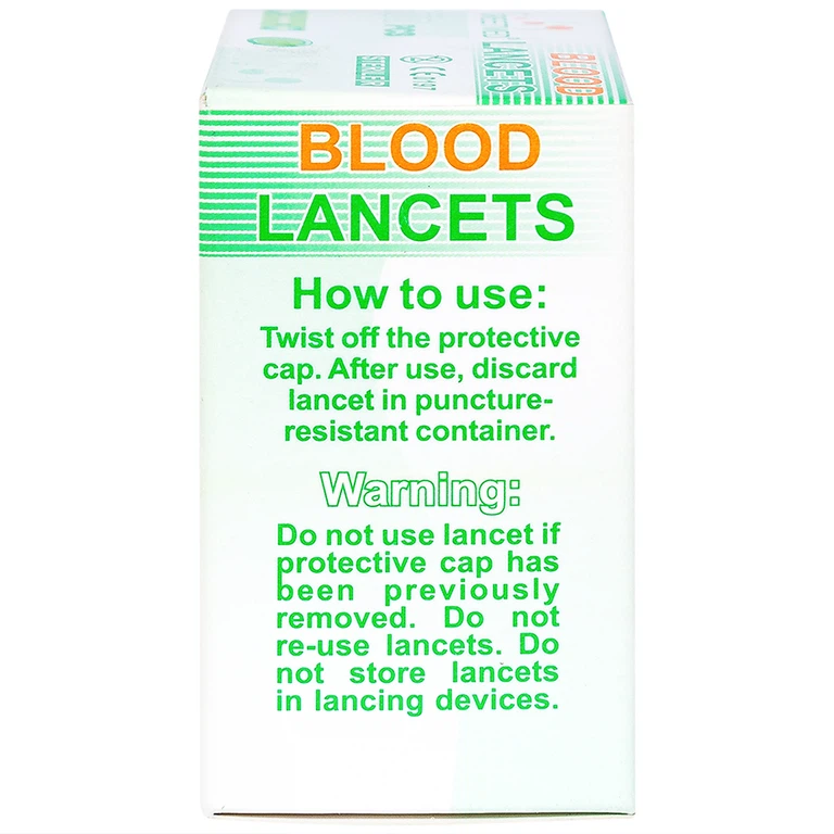 Kim lấy máu Blood Lancets Greetmed dùng cho máy đo đường huyết (100 cái)