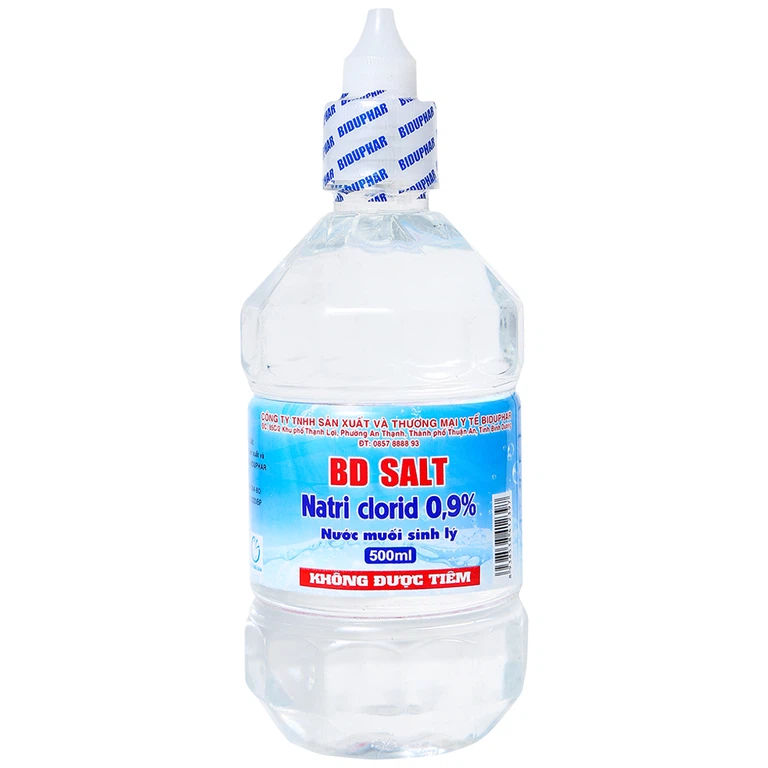 Nước muối sinh lý Biduphar Natri Clorid 0.9% dùng để súc miệng hằng ngày (20 chai)