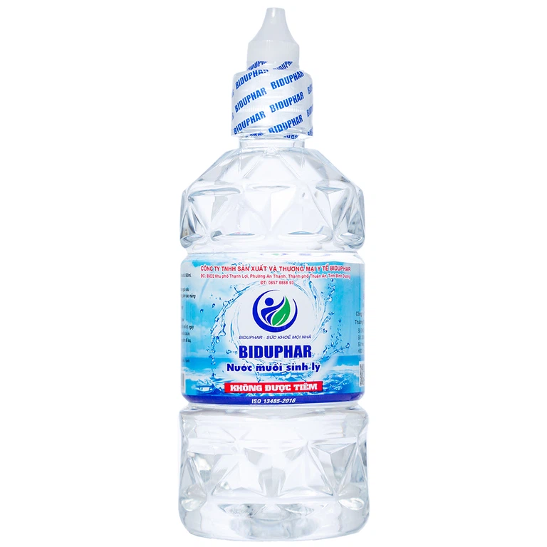 Nước muối sinh lý Biduphar Natri Clorid 0.9% dùng để súc miệng hằng ngày (20 chai)