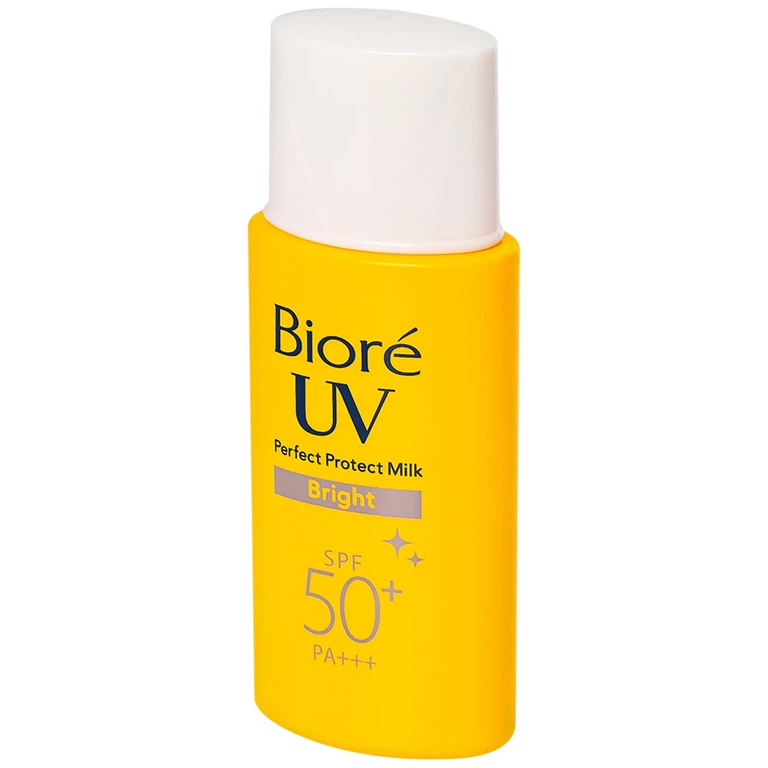 Sữa chống nắng mặt và toàn thân Bioré UV Perfect Protect Milk Bright SPF50+ PA+++ sáng mịn da (25ml)