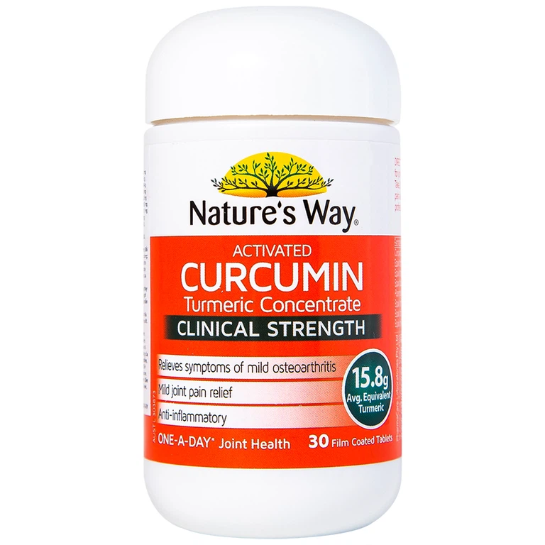 Viên uống Activated Curcumin Clinical Strength hỗ trợ giảm các triệu chứng viêm khớp, thoái hóa khớp (30 viên)