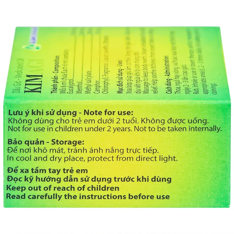 Dầu gió Kimagi Agimexpharm giữ ấm cơ thể, xông hơi giải cảm (10 chai x 6ml)