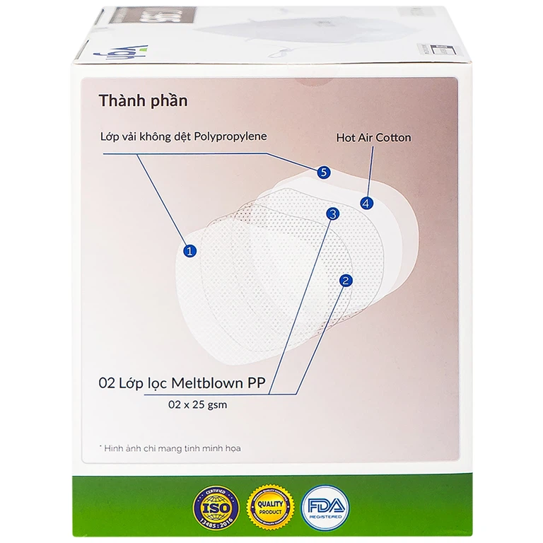 Khẩu trang 5 lớp VG95 ngăn ngừa dị vật, bụi mịn và siêu mịn