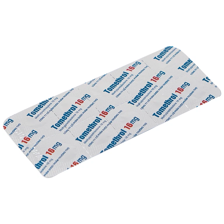 Thuốc Tomethrol 16mg chống viêm, ức chế miễn dịch và chống tế bào tăng sinh ( 3 vỉ x 10 viên)