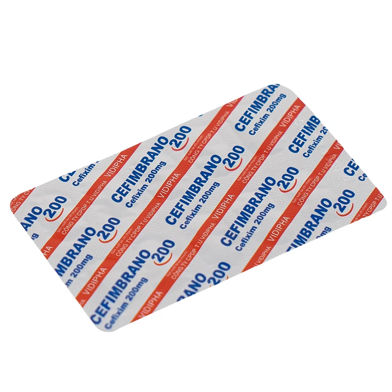 Thuốc Cefimbrano 200mg Vidipha điều trị nhiễm khuẩn (1 vỉ x 10 viên)