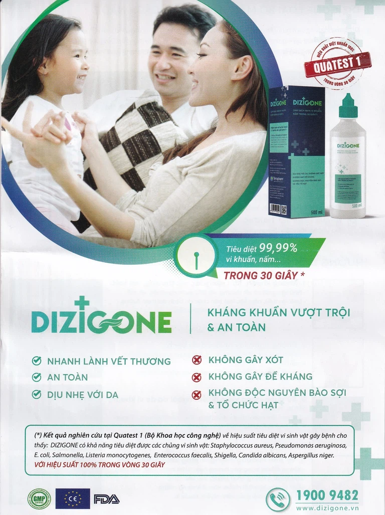 Dung dịch khoáng Dizigone Terrapharm làm sạch vi khuẩn trong 30 giây, vệ sinh răng miệng, khử mùi (300ml)