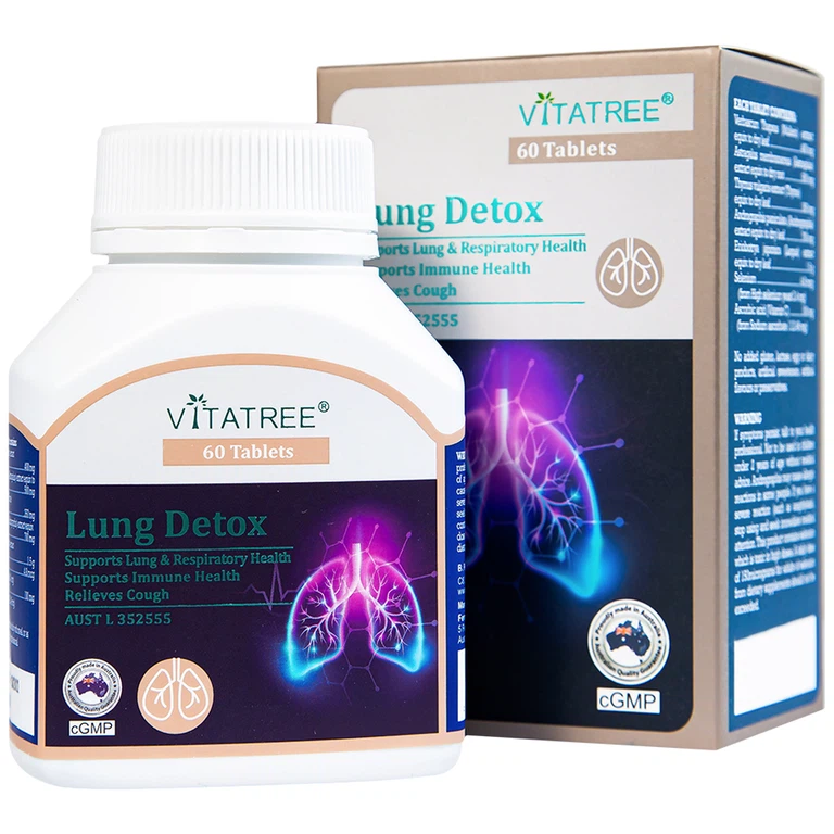Viên uống Lung Detox Vitatree hỗ trợ giảm ho, tăng cường sức đề kháng cho cơ thể (60 viên)