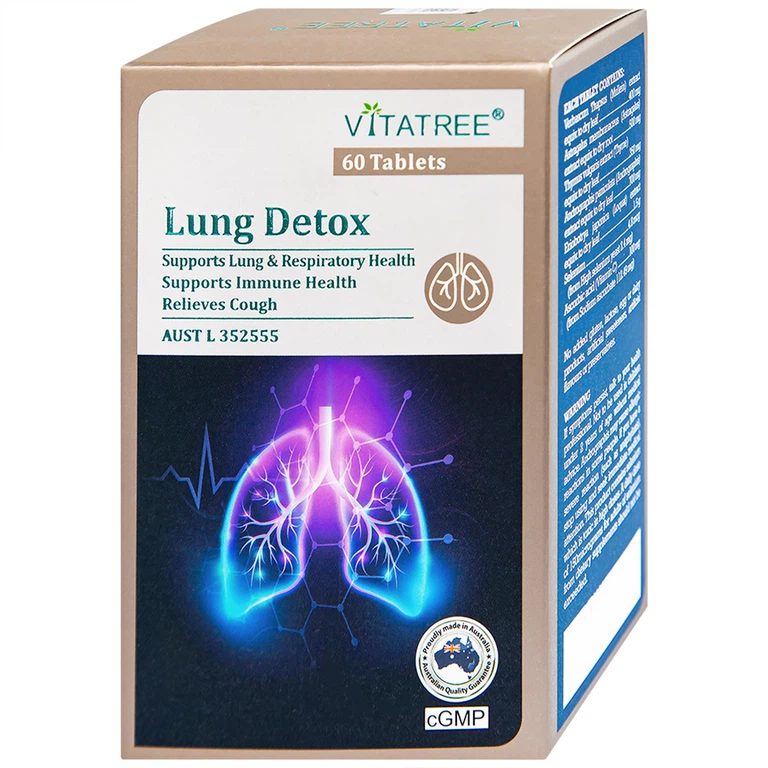 Viên uống Lung Detox Vitatree hỗ trợ giảm ho, tăng cường sức đề kháng cho cơ thể (60 viên)