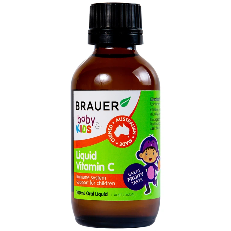 Siro Brauer Baby Kids Liquid bổ sung vitamin C, tăng cường sức đề kháng cho cơ thể (100ml)