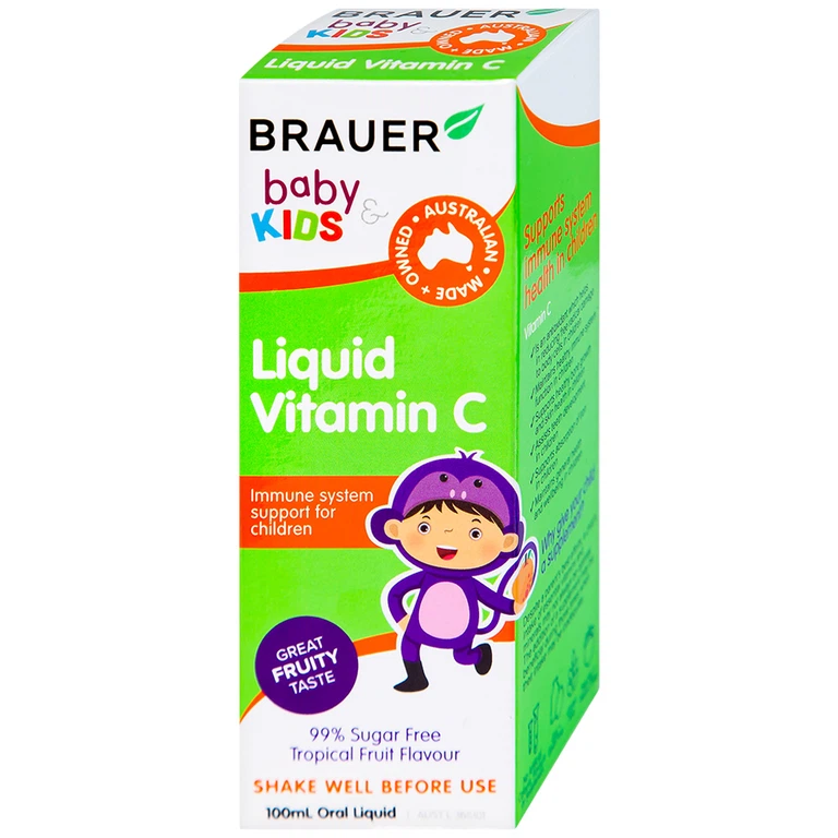 Siro Brauer Baby Kids Liquid bổ sung vitamin C, tăng cường sức đề kháng cho cơ thể (100ml)
