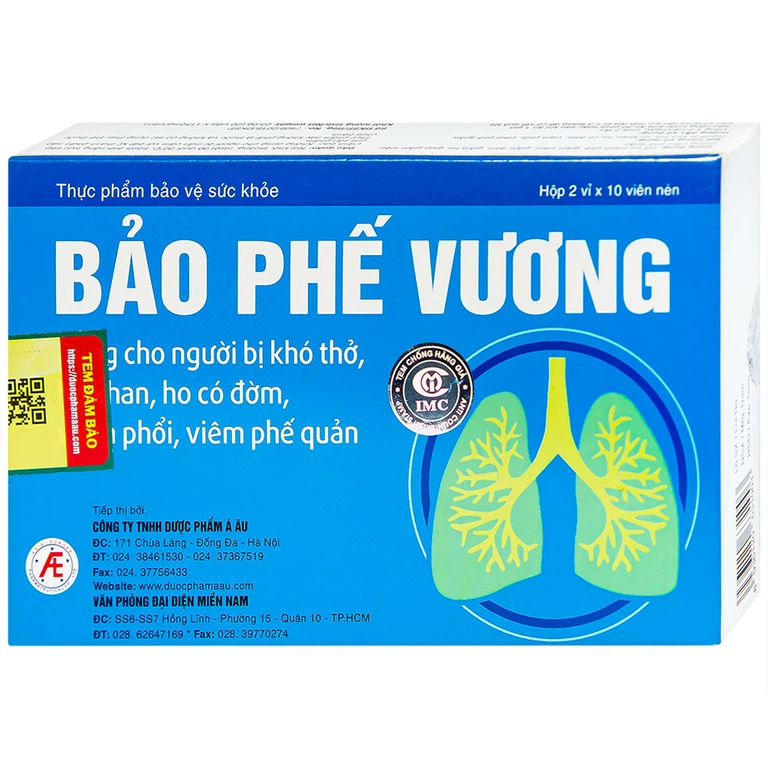 Viên uống Bảo Phế Vương Quang Minh hỗ trợ thanh phế, giảm viêm, giảm đờm, giảm ho (20 viên)