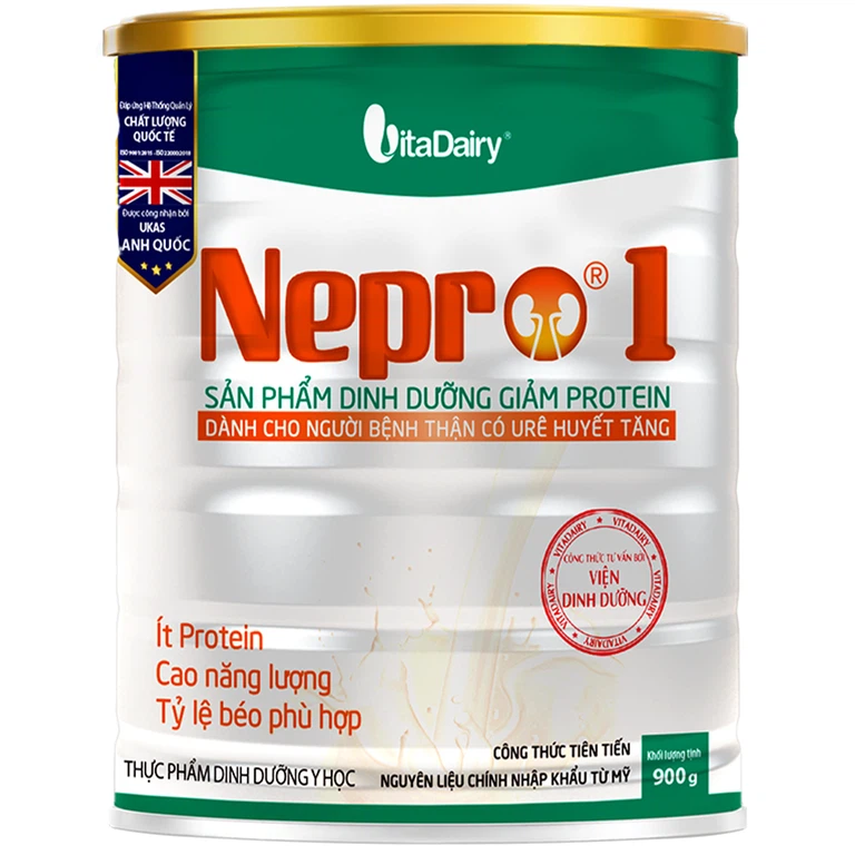 Sữa bột Nepro 1 Vita Dairy giảm protein dành cho người bệnh thận có urê huyết tăng (900g)