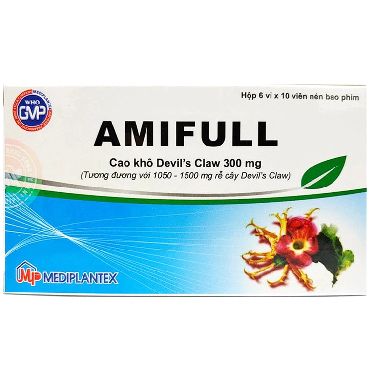 Thuốc Amifull 300mg Mediplantex giúp giảm đau lưng, đau khớp, đau cơ (6 vỉ x 10 viên)