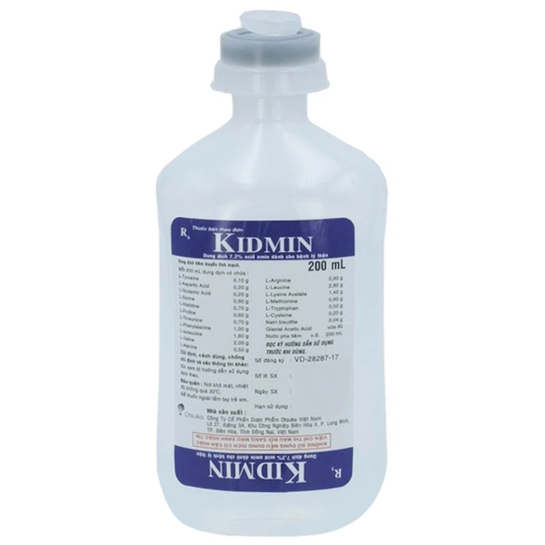 Dung dịch truyền tĩnh mạch Kidmin 7.2% Otsuka cung cấp các acid amin do suy thận (200ml)