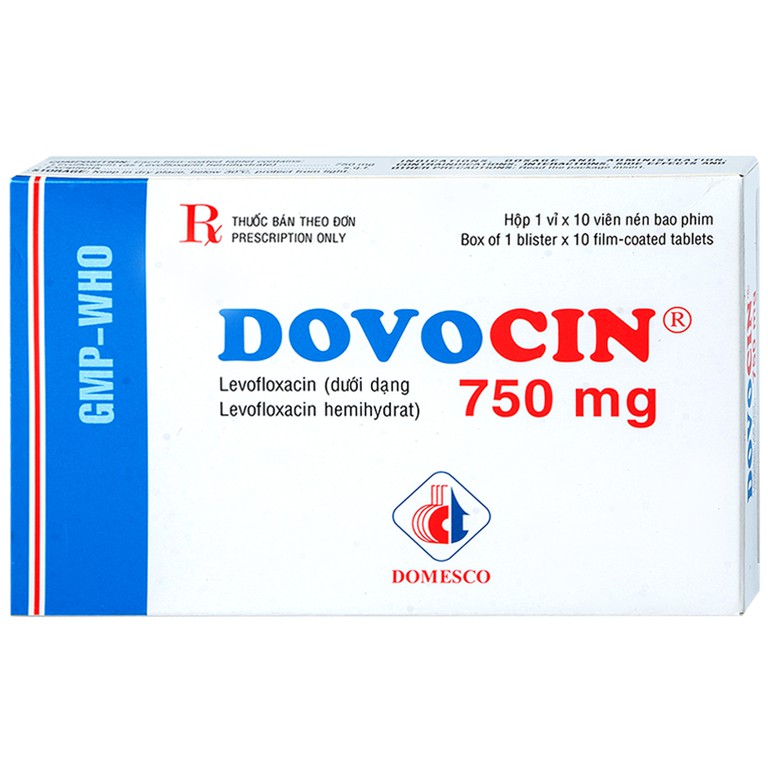 Thuốc Dovocin 750mg Domesco điều trị nhiễm khuẩn (1 vỉ x 10 viên)