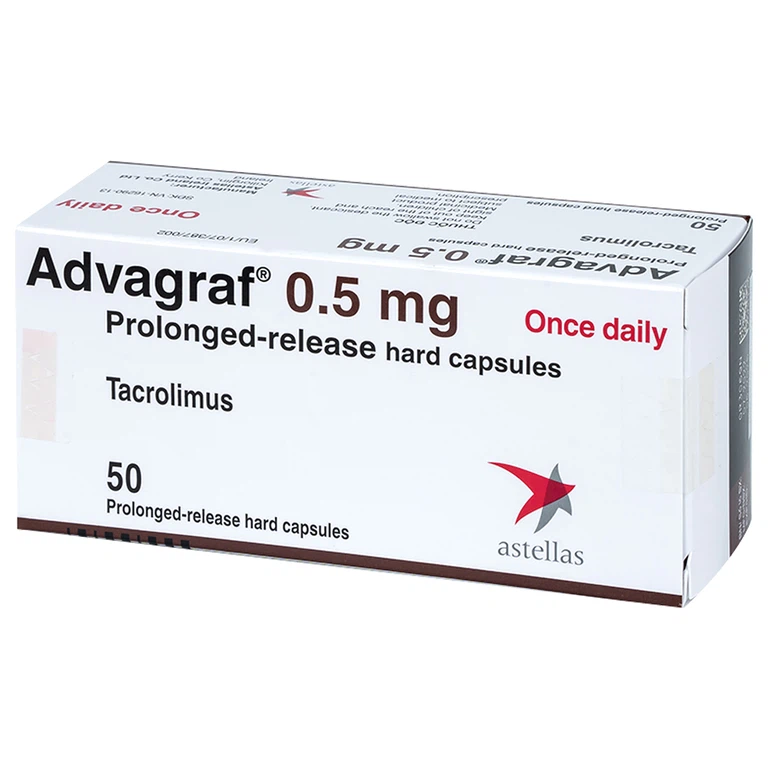 Thuốc Advagraf 0.5mg Astellas phòng ngừa thải ghép gan hay thận (5 vỉ x 10 viên)