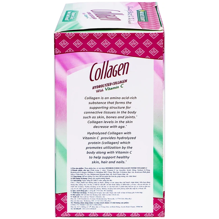 Viên uống Collagen Hydrolyzed with vitamin C chống oxy hóa, giảm lão hóa da (90 viên)