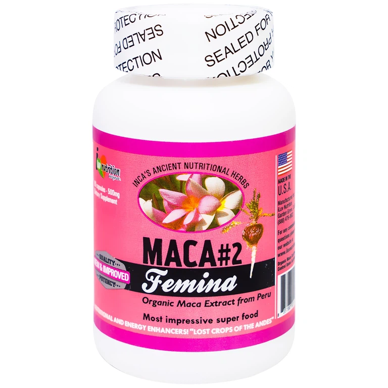 Viên uống Maca #2 Femina Raca bổ sung năng lượng tích cực, tăng bài tiết tố nữ (60 viên)