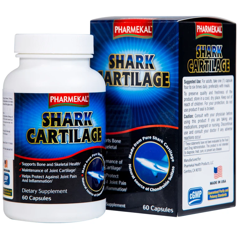 Viên uống Shark Cartilage Pharmekal giúp phục hồi và tái tạo mô sụn khớp (60 viên)