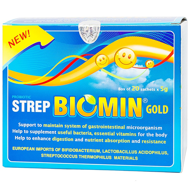 Cốm vi sinh Strep BioMin Gold HDPHarma bổ sung vi khuẩn có ích, Vitamin (20 gói)
