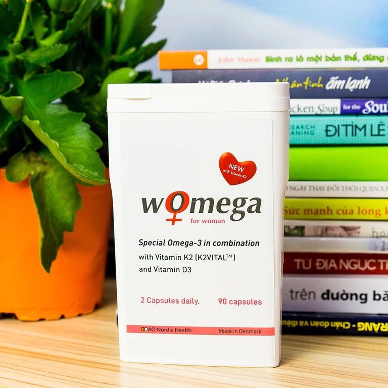 Viên uống Womega For Woman DAO Nordic Health giảm mỡ máu, hạn chế xơ vữa động mạch (90 viên)