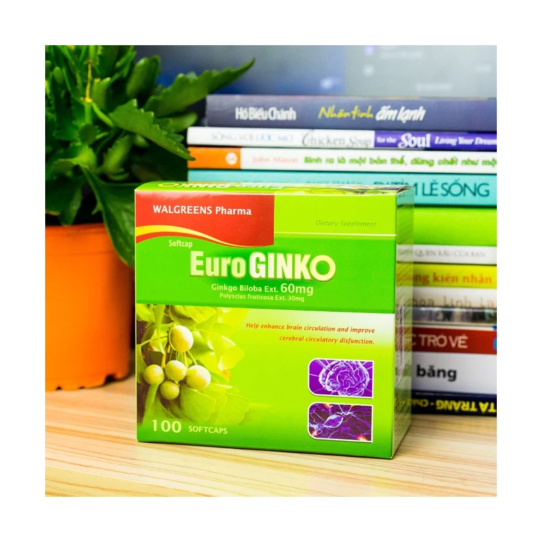 Viên uống Euro Ginko Walgreens Pharma hỗ trợ tăng cường tuần hoàn não (100 viên)