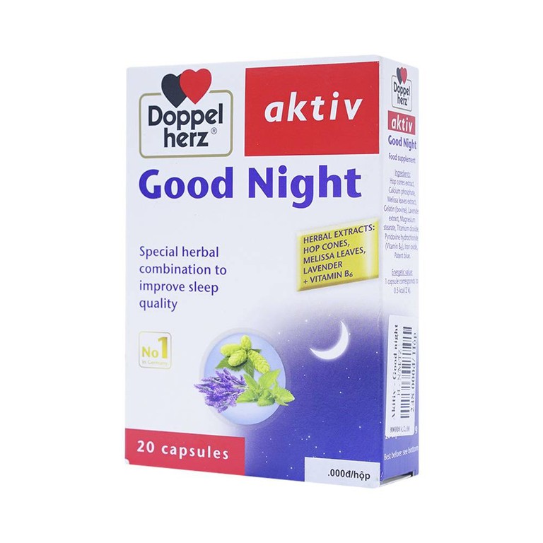 Viên uống Good Night Doppelherz Aktiv giúp an thần, cải thiện chất lượng giấc ngủ (20 viên)