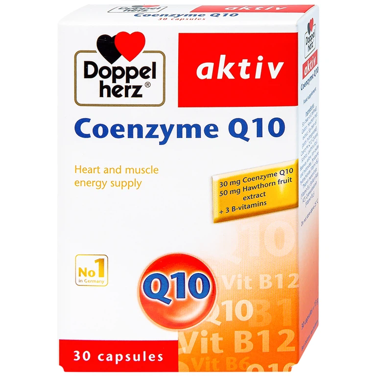 Viên uống Coenzym Q10 Doppelherz Aktiv hỗ trợ sức khỏe tim mạch (30 viên)