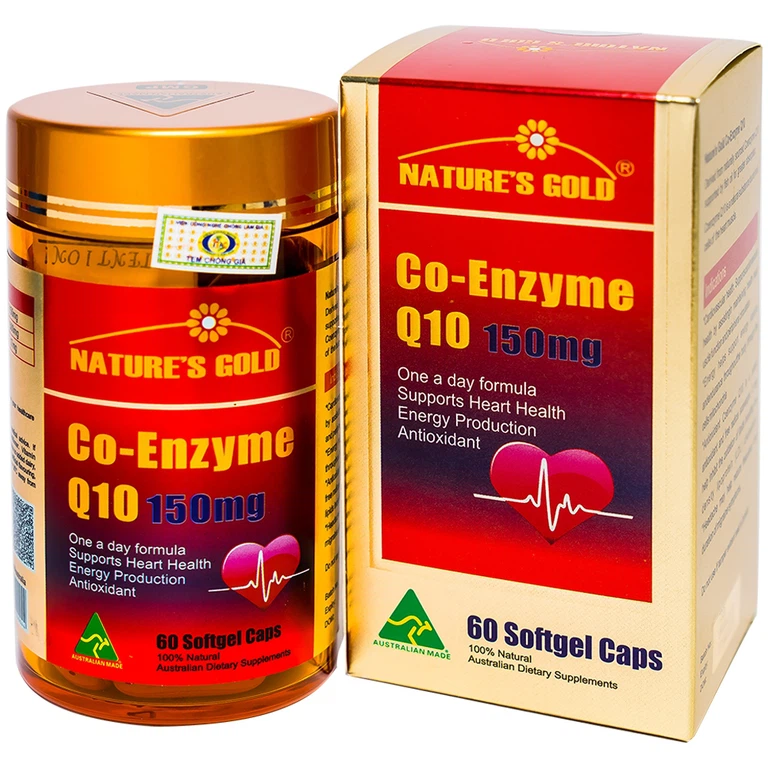 Viên uống Co-Enzyme Q10 150mg Nature's Gold tăng cường năng lượng cho tim (60 viên)