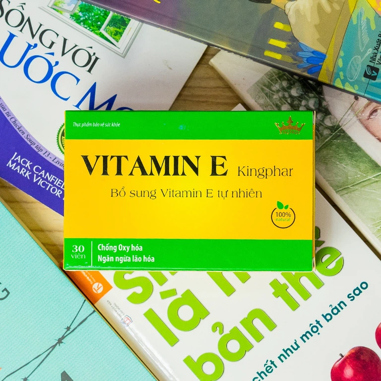 Viên uống Vitamin E Kingphar  bổ sung Vitamin E tự nhiên, chống oxy hóa, ngăn ngừa lão hóa (30 viên)
