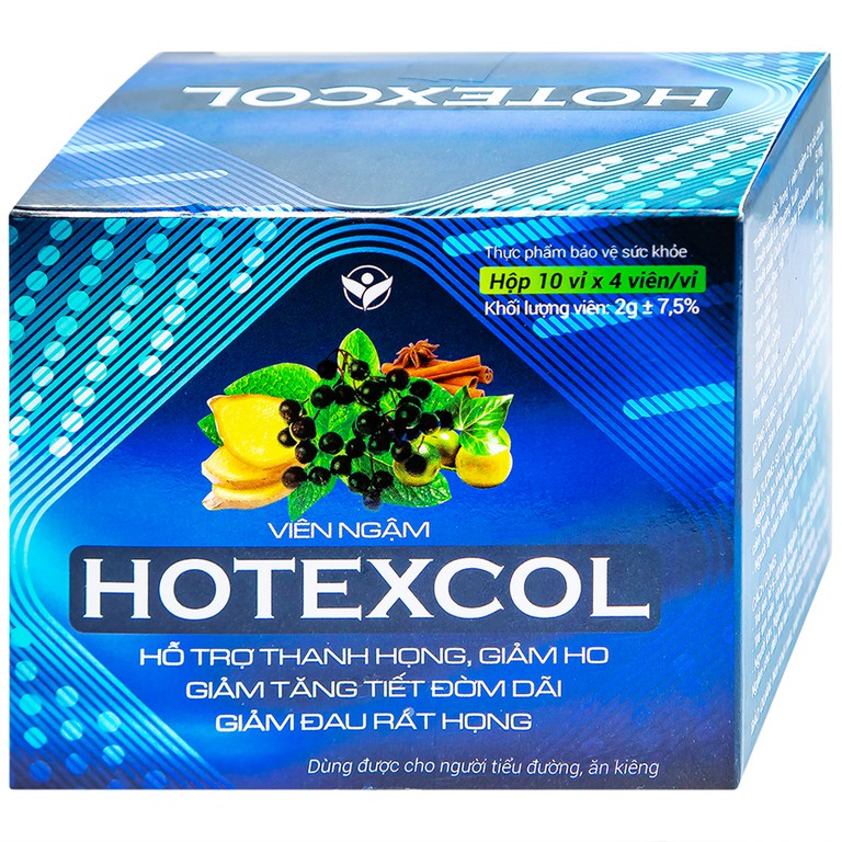 Kẹo Ngậm Ho Thanh Họng Giảm Đờm Hotexcol (10 vỉ x 4 viên)