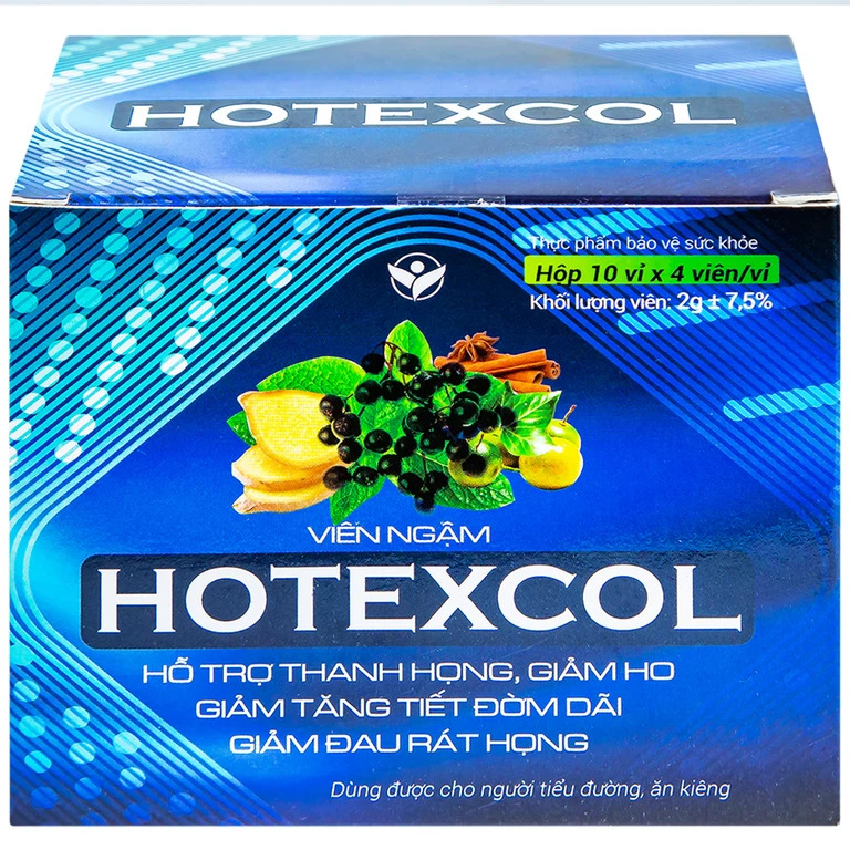 Kẹo Ngậm Ho Thanh Họng Giảm Đờm Hotexcol (10 vỉ x 4 viên)