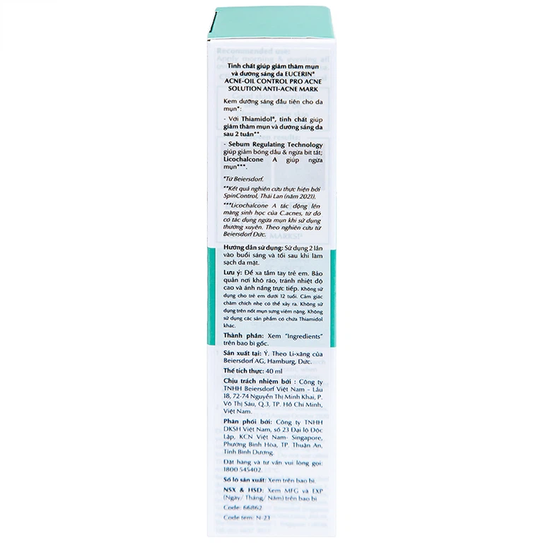 Tinh chất Eucerin Acne-Oil Control Pro Acne Solution Anti-Acne Mark giảm thâm mụn, dưỡng sáng da (40ml)