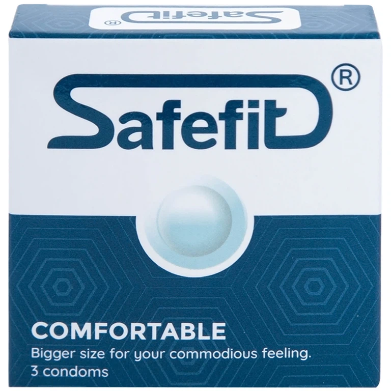 Bao cao su Safefit Comfortable S52 không mùi khó chịu, độ bền cao, khả năng co giãn tốt, chất bôi trơn (3 cái)