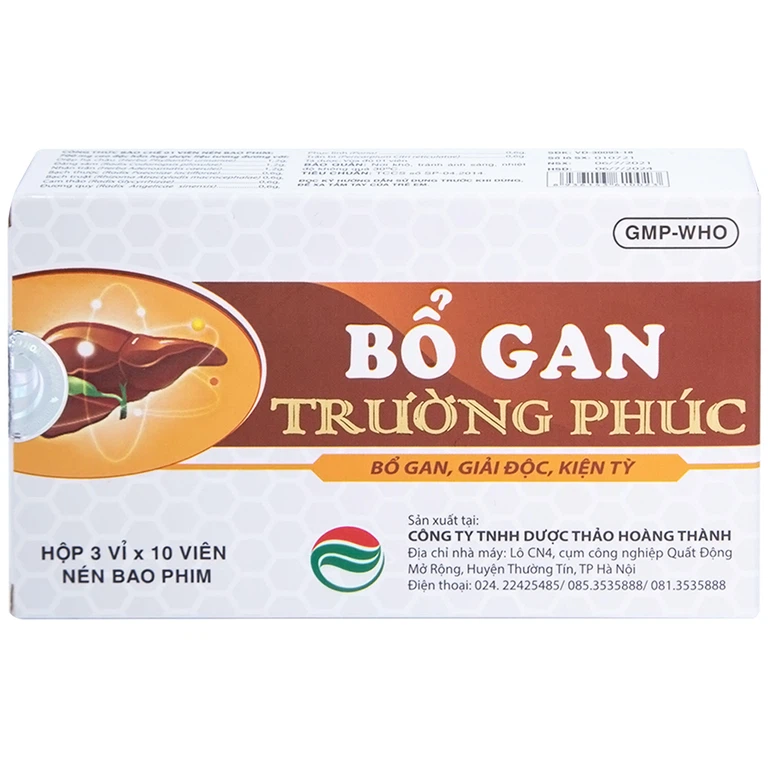 Thuốc Bổ Gan Trường Phúc giải độc gan, chống dị ứng, mày đay, lở ngứa (3 vỉ x 10 viên)